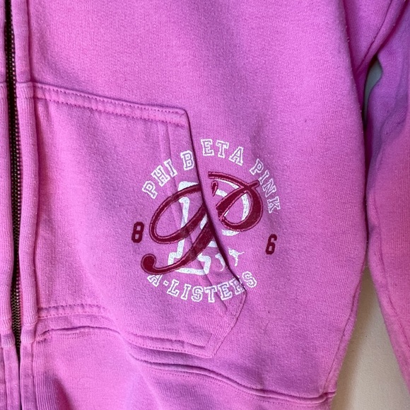 Pink zipped hooded sweatshirt - Picture 2 of 3